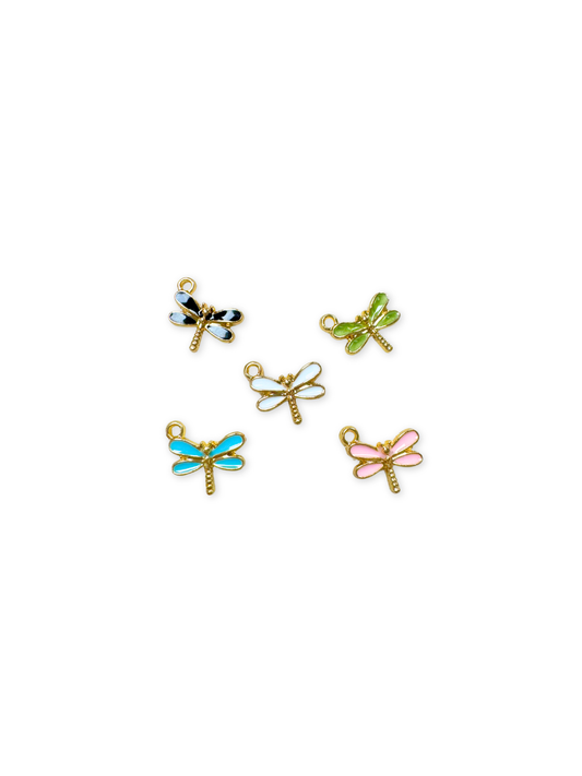 * Gold and Enamel Dragonfly Charm - Assorted.