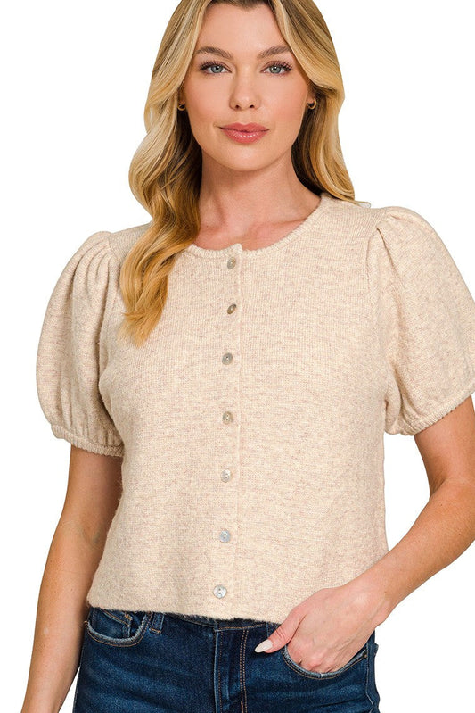 Puff Sleeve Cardi Sweater