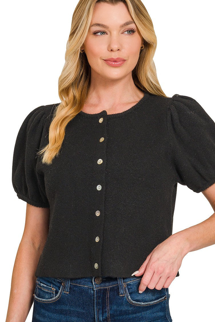 Puff Sleeve Cardi Sweater