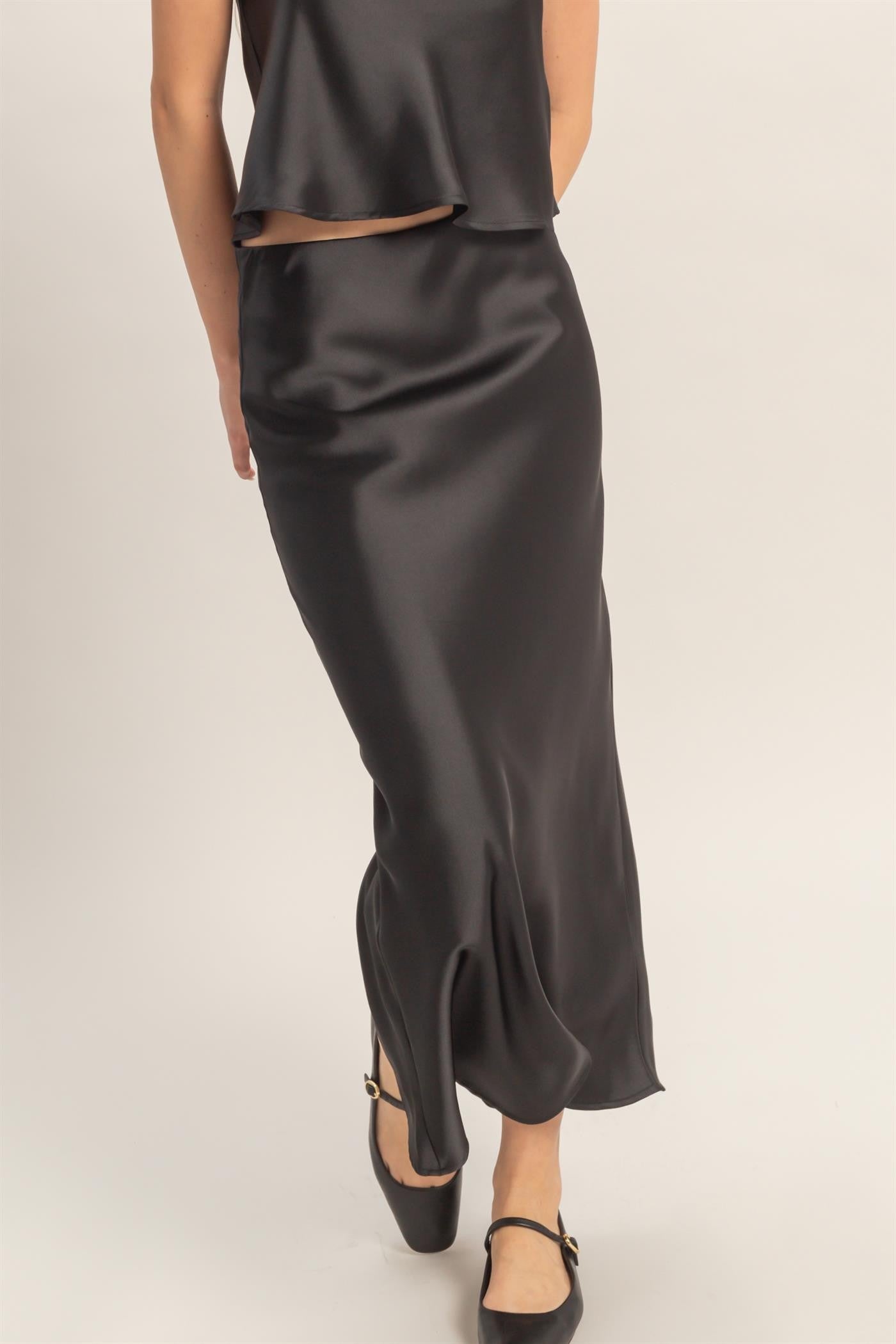 Satin Midi Skirt