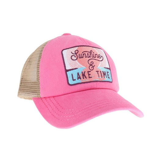 Embroidered Sunshine & Lake Time Patch C.C Hat