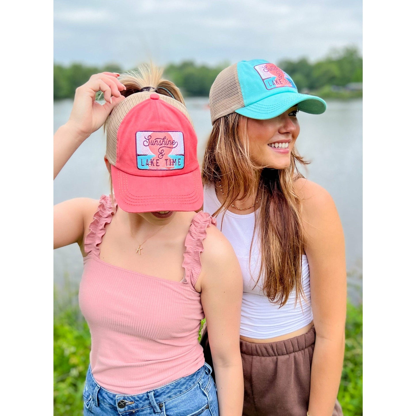 Embroidered Sunshine & Lake Time Patch C.C Hat