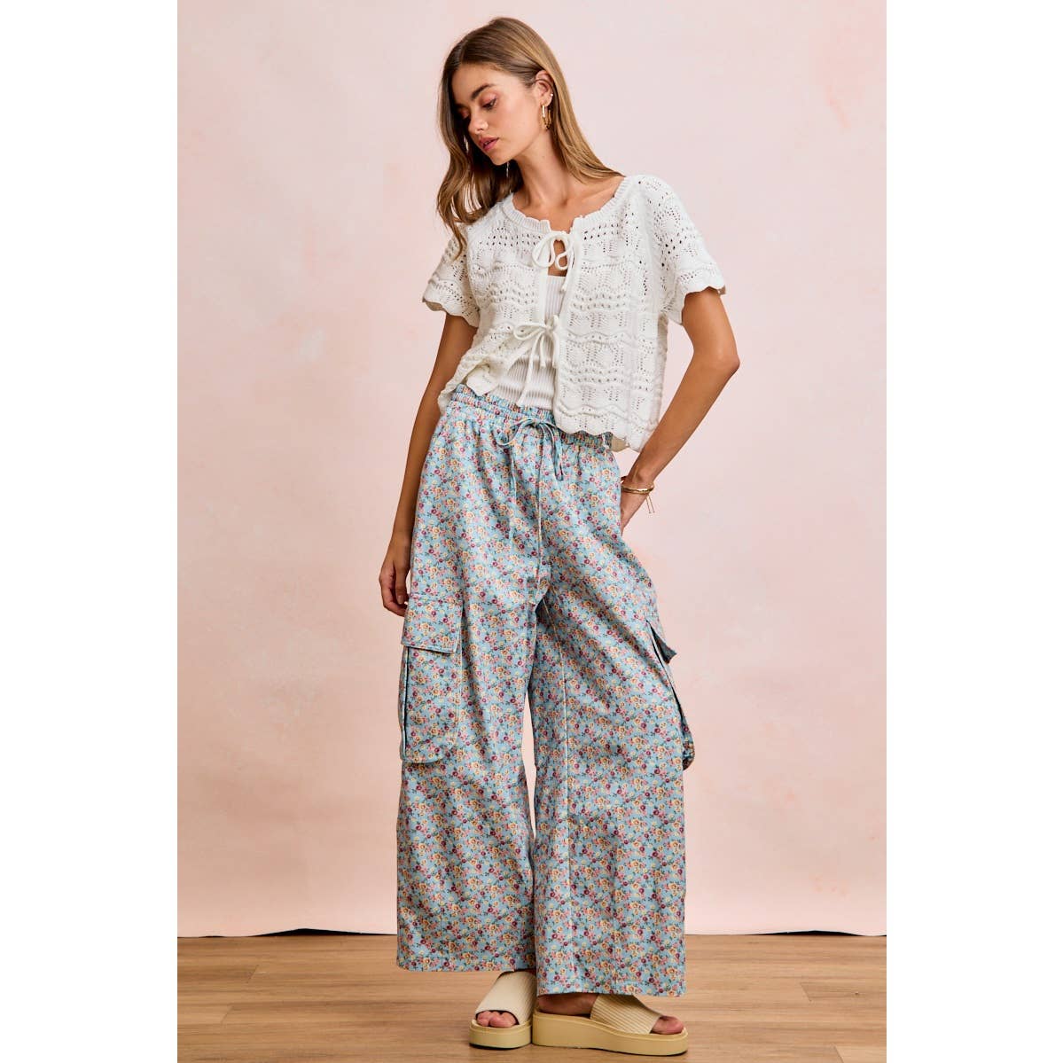 Front Bow Pointelle Top