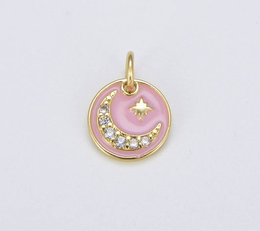 Pink Enamel Celestial Dainty Charm, CP1536