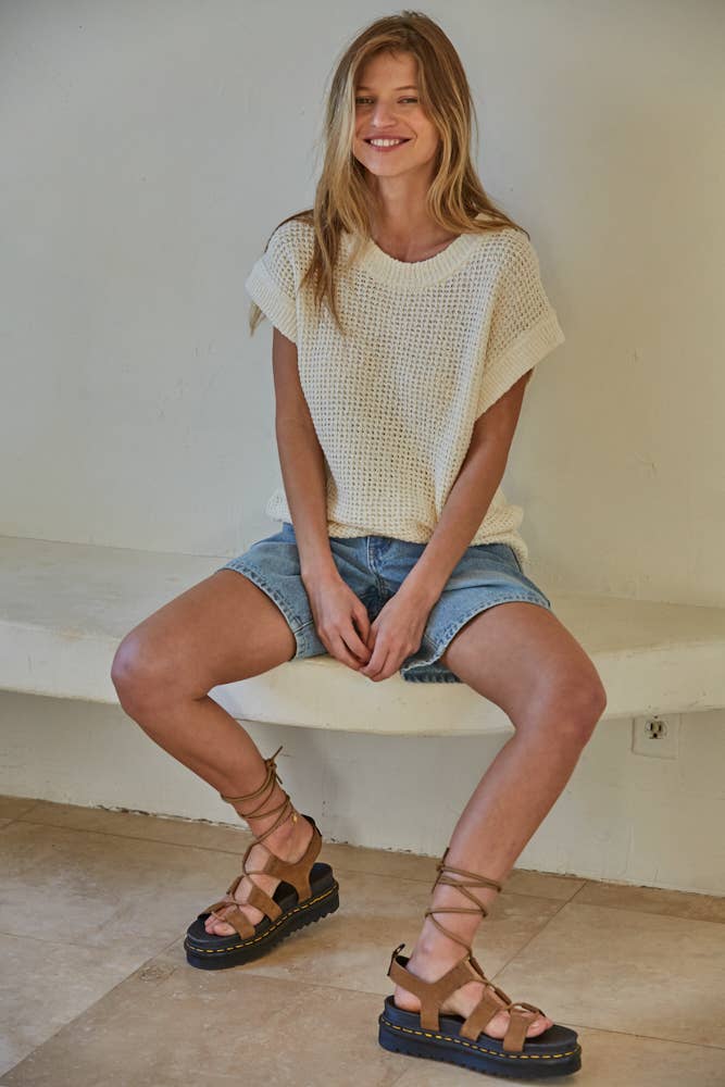 Sweater Short Sleeve Crew Neck