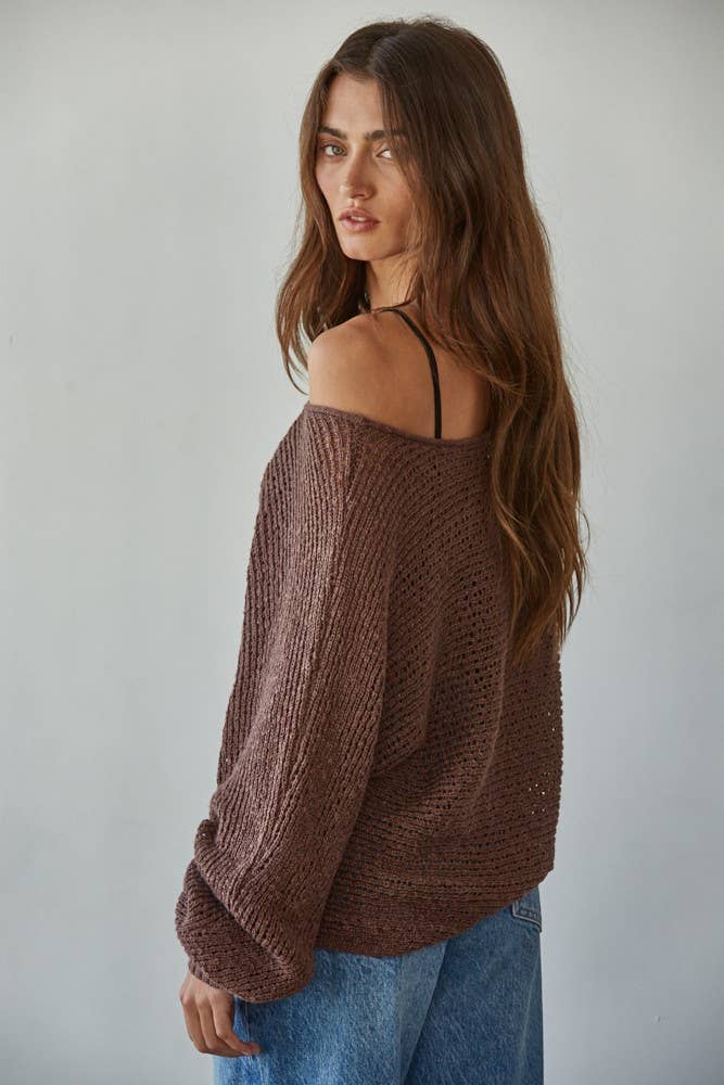Knit Crochet Round Neck Long Sleeve