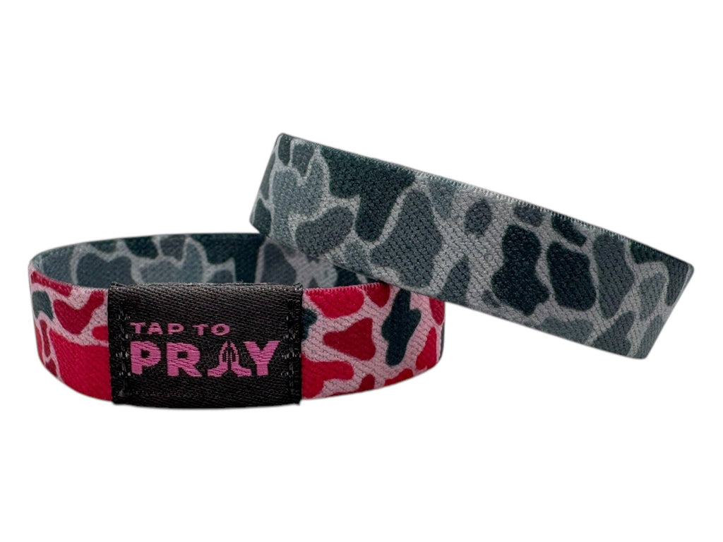Tap To Pray™ Wristbands - River Rock Camo Pink & Ash