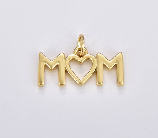 Gold Filled Mom Charm Pendant, Mothers Day Gift, CP1848