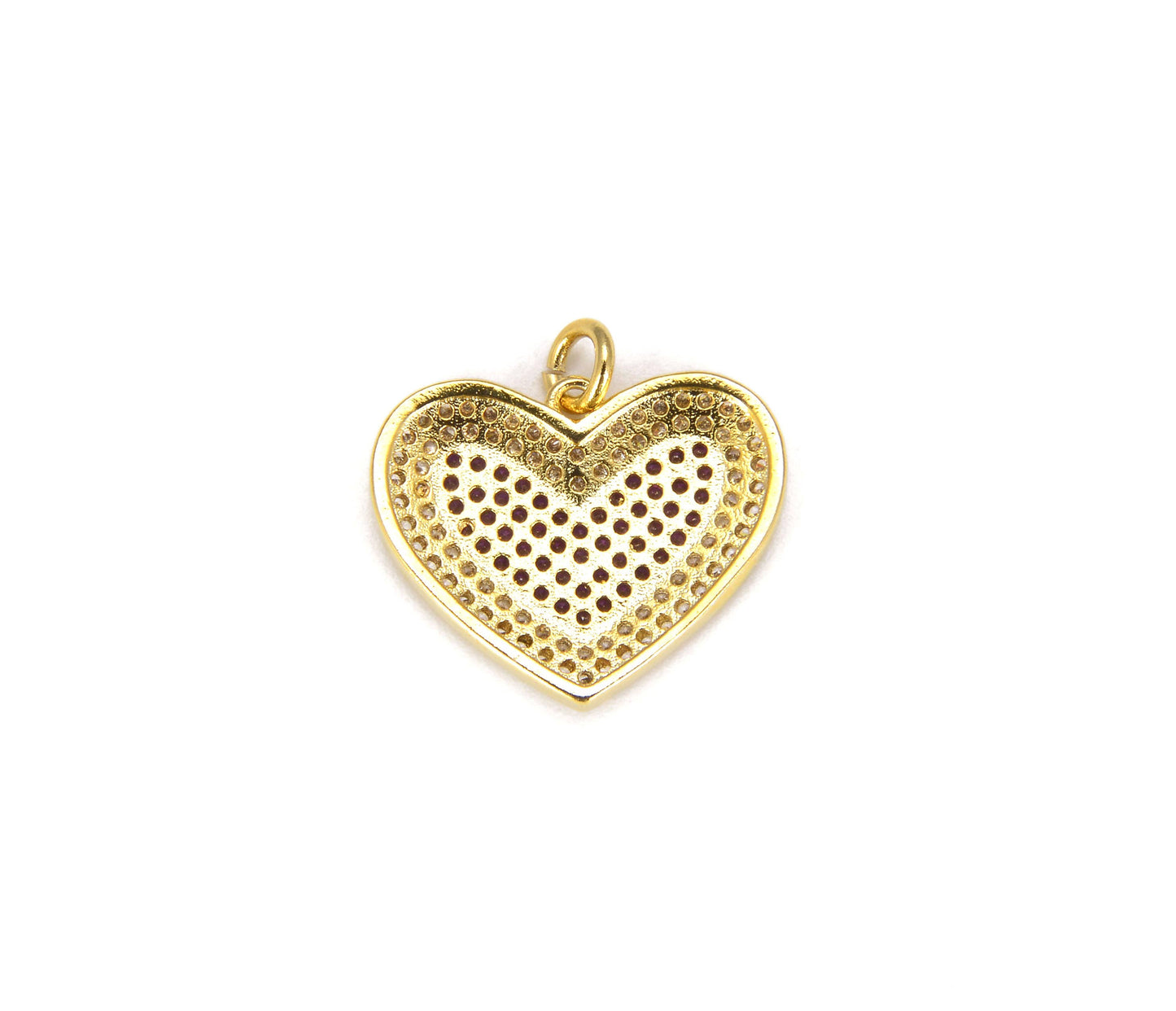 Gold Filled Heart Charm Pendant CZ Micro Pave, CP650