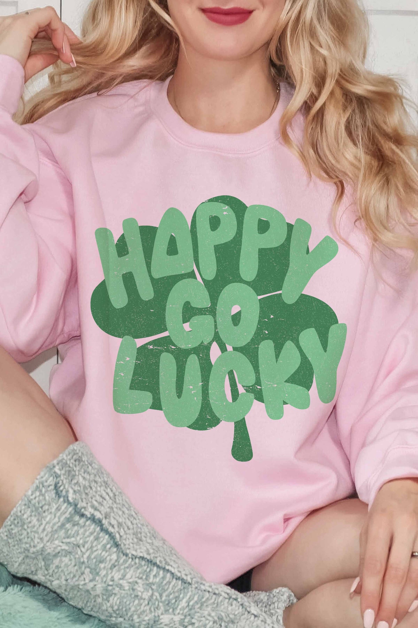 Happy Go Lucky Oversized Crew