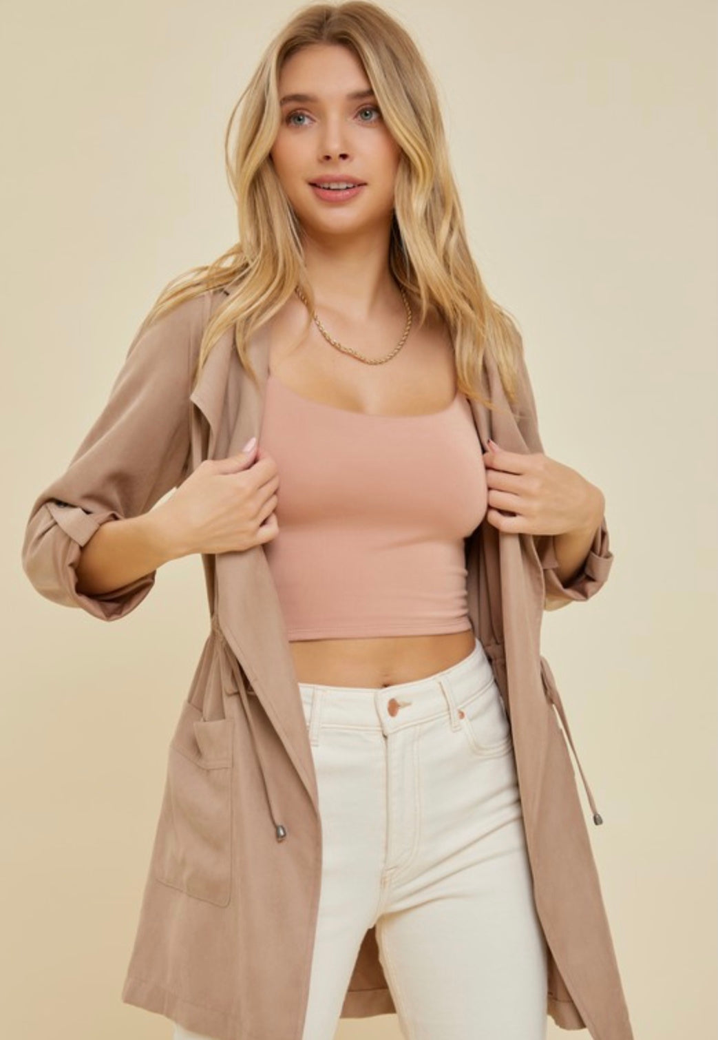 Taupe Hooded Jacket