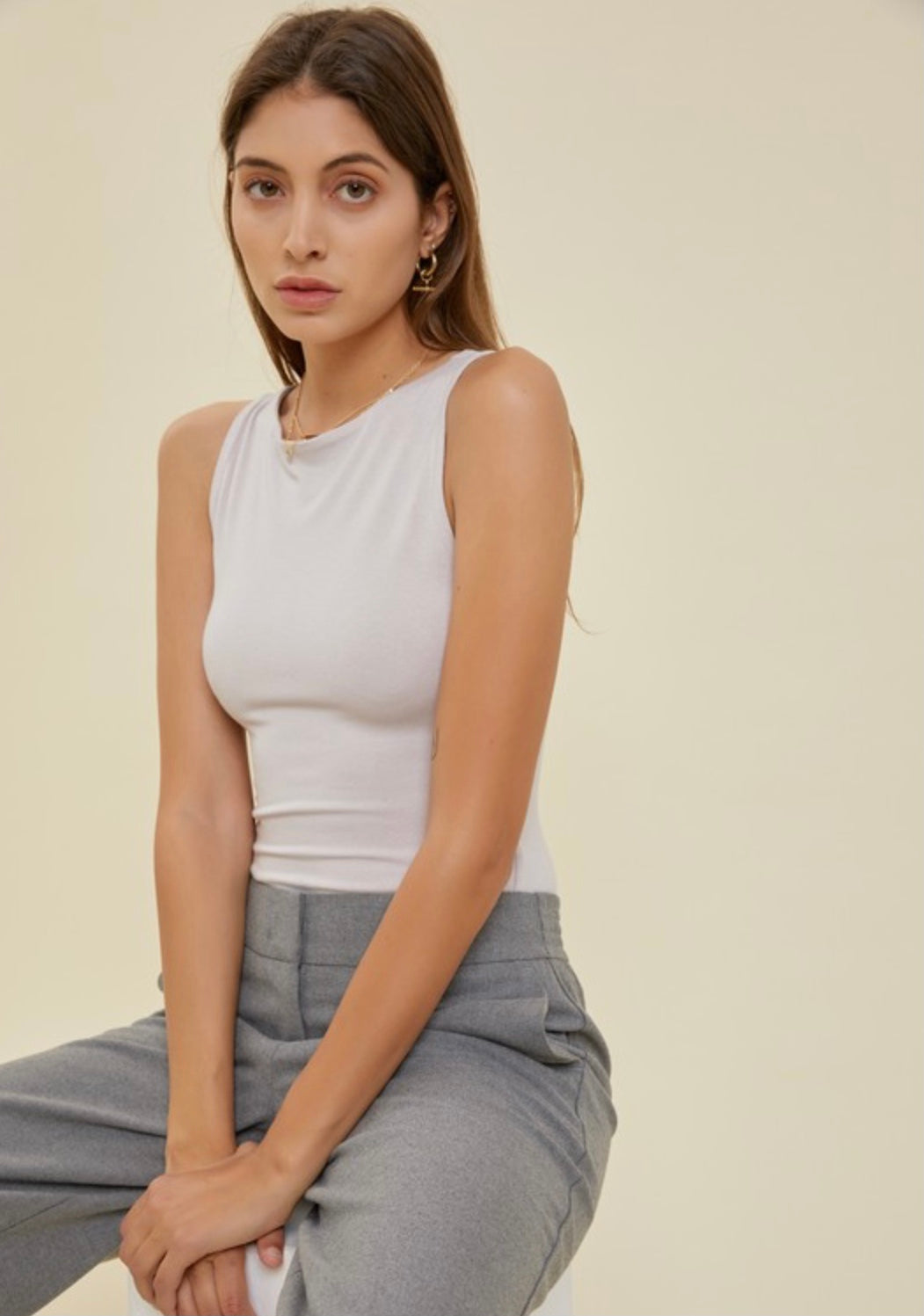 Textured Boat Neck Tank