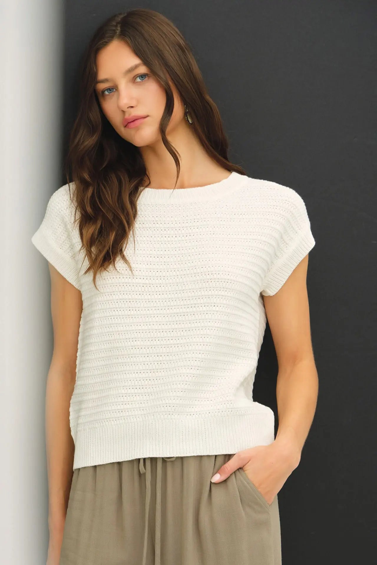 Lightweight Textured Knit Sweater