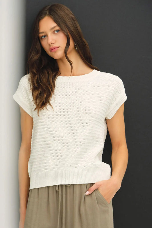 Lightweight Textured Knit Sweater