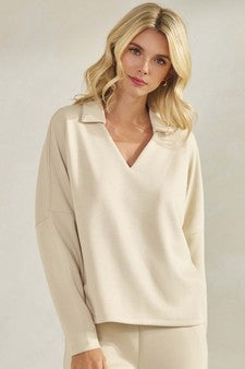 Soft Split Raglan Long Sleeve Top